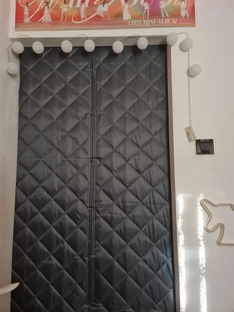 Теплоізоляційна штора на магнітах на двері 90х210 см Сірий (THERMAL-90x210GREY) - изображение 11