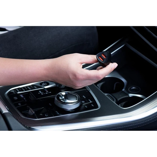 Samochodowa ładowarka Forcell F-Energy Carbon 2 x USB A QC3.0 3A 36W Black (5903396133794) - obraz 9