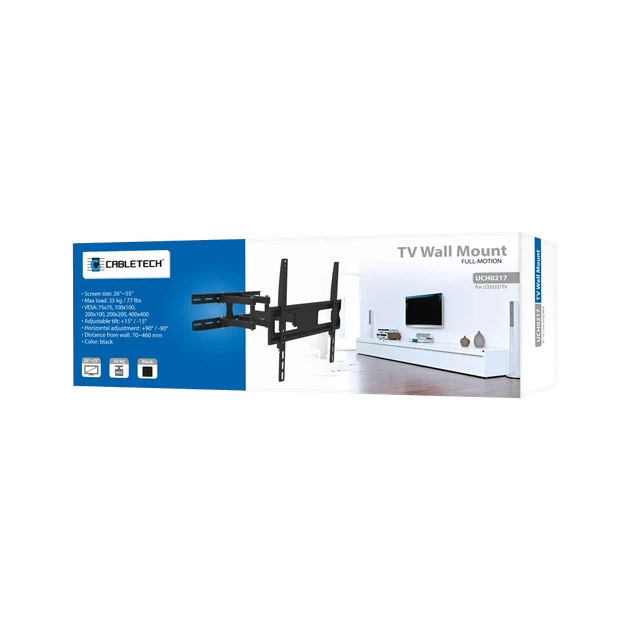 Кронштейн настенный для ТВ 26-55" Cabletech Black (UCH0217) - Фото 4 Кронштейн настенный для ТВ 26-55" Cabletech Black (UCH0217) - изображение 4