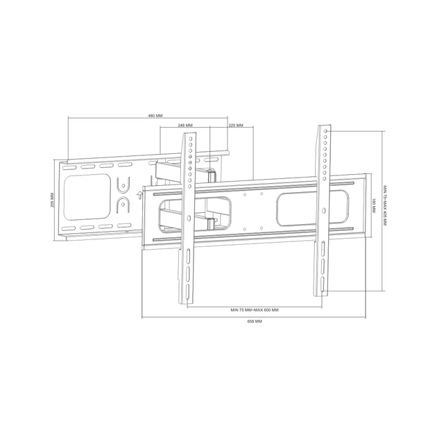 Кронштейн для ТВ 37-70 дюймов Cabletech Black (UCH0129) - Фото 4 Кронштейн для ТВ 37-70 дюймов Cabletech Black (UCH0129) - изображение 4