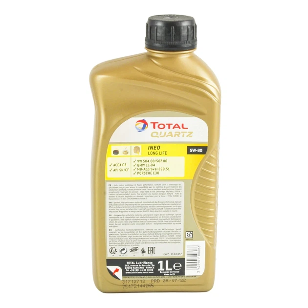 Олива моторна TOTAL QUARTZ INEO LONGLIFE 5W-30 SP C3 1 л (181711) - зображення 3
