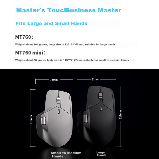 Мышь Rapoo MT760 Wireless/USB Black - изображение 2