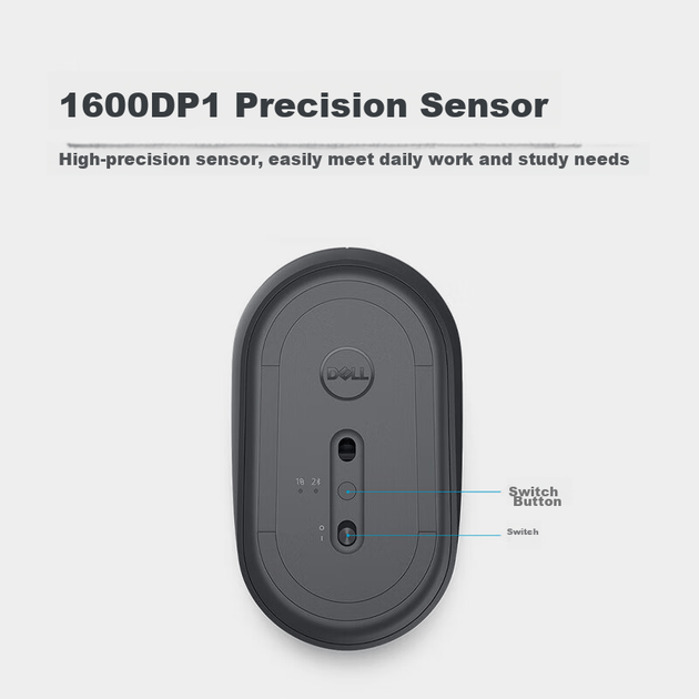 Миша Dell MS3320W Wireless/Bluetooth Black - Фото 6 Миша Dell MS3320W Wireless/Bluetooth Black - зображення 6