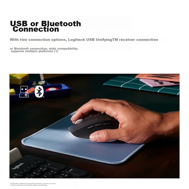 Миша Logitech M720 Enterprise Wireless/Bluetooth Black - зображення 3