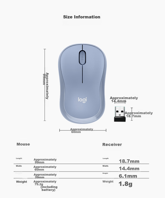 Миша Logitech M221 Silent Wireless Light Blue - Фото 5 Миша Logitech M221 Silent Wireless Light Blue - зображення 5