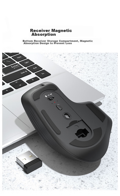 Мышь HP Professor 1 Wireless/Bluetooth Black - Фото 4 Мышь HP Professor 1 Wireless/Bluetooth Black - изображение 4