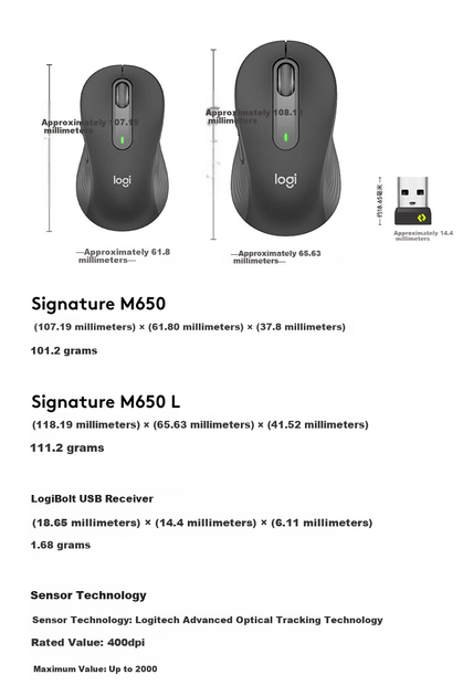 Мышь Logitech M650 L Wireless Black - изображение 3