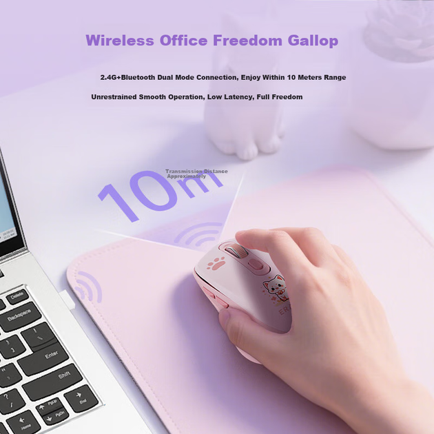 Мышь Lenovo ERAZER N300 Wireless/Bluetooth Rose - Фото 2 Мышь Lenovo ERAZER N300 Wireless/Bluetooth Rose - изображение 2
