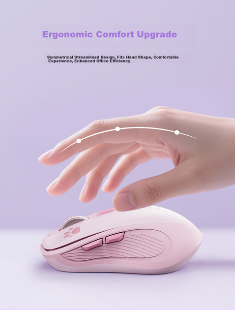 Мышь Lenovo ERAZER N300 Wireless/Bluetooth Rose - Фото 7 Мышь Lenovo ERAZER N300 Wireless/Bluetooth Rose - изображение 7