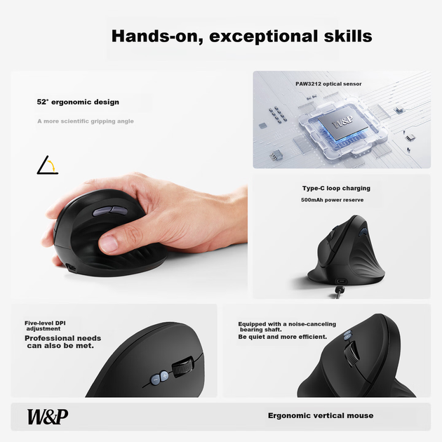 Мышь W&P MV50 Wireless Black (PMV50) - изображение 2