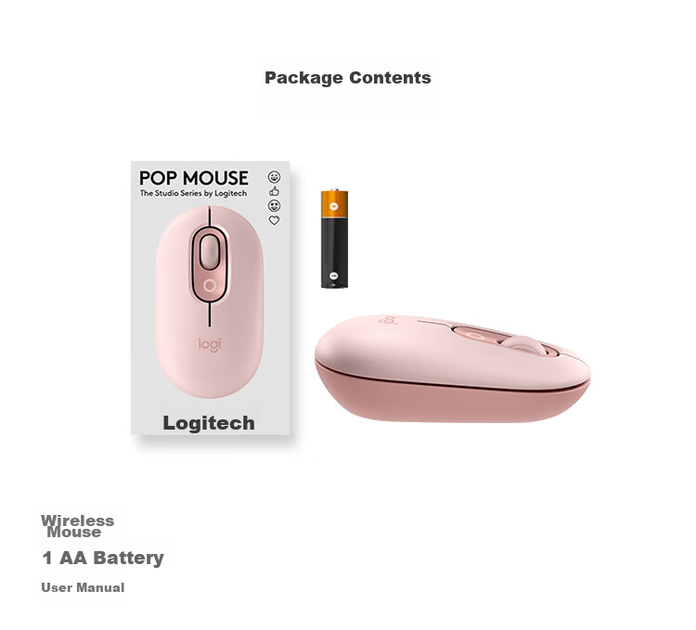 Мышь Logitech POP Bluetooth Rose, Cloud Pink - изображение 8