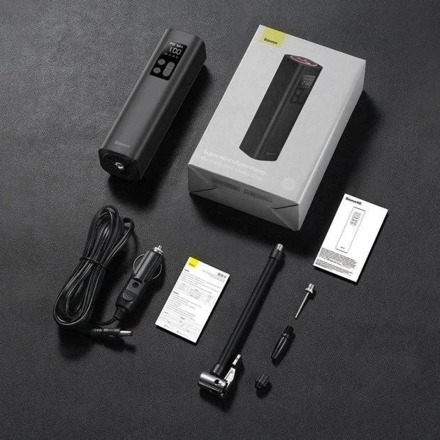 Автомобільний насос Baseus Super Mini Inflator Pump Black - зображення 7