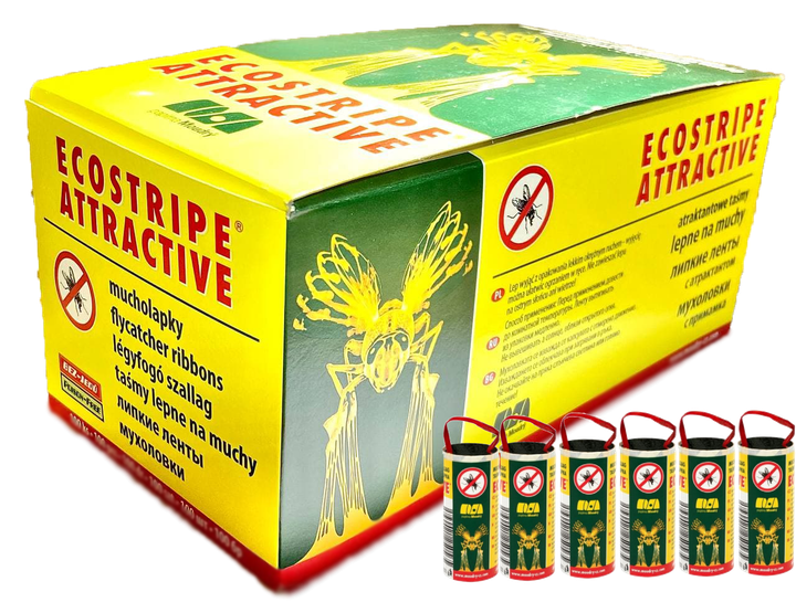 Липкая лента от мух Ecostripe Attractive, 1 шт - Фото 2 Липкая лента от мух Ecostripe Attractive, 1 шт - изображение 2