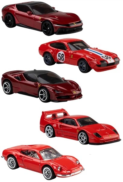 Набір автомобілів Mattel Hot Wheels Ferrari 5 шт JLN12 (194735367887) - зображення 3