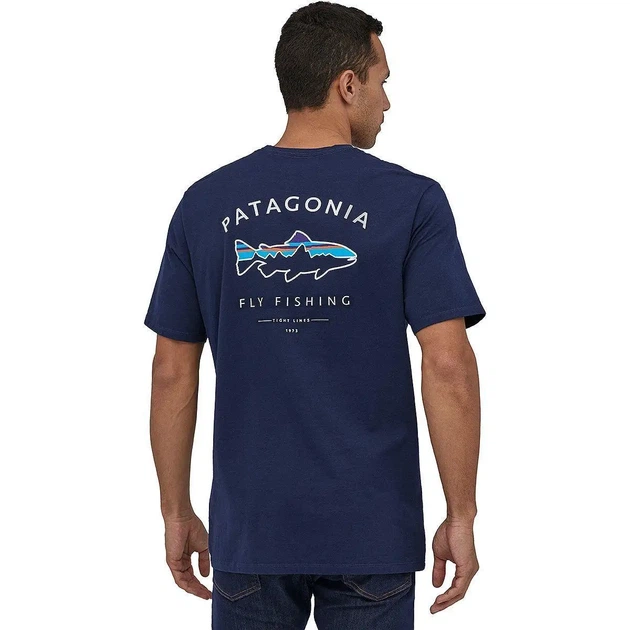 Футболка Patagonia Fly Fishing Tight Lines у розмірі L синього кольору. - Фото 2 Футболка Patagonia Fly Fishing Tight Lines у розмірі L синього кольору. - зображення 2