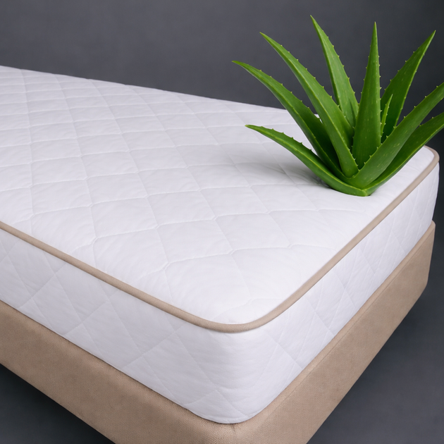Наматрасник № 964 Natural Line Стандарт Cotton Aloe Vera (обычный с резинкой по периметру) 90*190 - изображение 6
