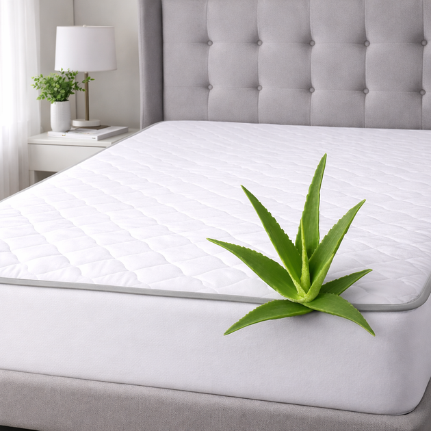 Наматрасник с Тенсель (Modal) Aloe Vera Стандарт №307 (обычный на резинке по периметру) 80*200 - изображение 8