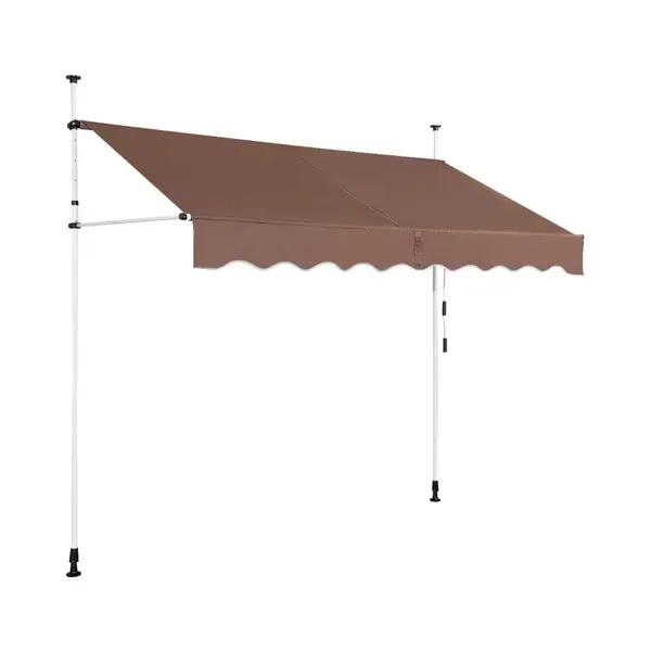 Телескопічна висувна маркіза Costway 350×125 см, висота 200–300 см, коричнева, з ручним приводом - Фото 1 Телескопічна висувна маркіза Costway 350×125 см, висота 200–300 см, коричнева, з ручним приводом - зображення 1