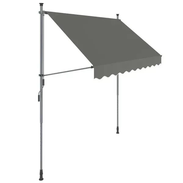 Балконна затискна маркіза SONGMICS GSA153G 150×130 см, сіра - Фото 1 Балконна затискна маркіза SONGMICS GSA153G 150×130 см, сіра - зображення 1