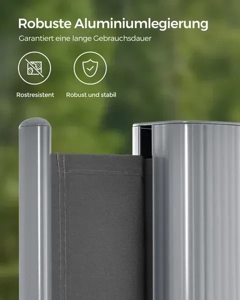 Бічна маркіза SONGMICS GSA205G 200×350 см з висувним полотном, антрацит - Фото 5 Бічна маркіза SONGMICS GSA205G 200×350 см з висувним полотном, антрацит - зображення 5