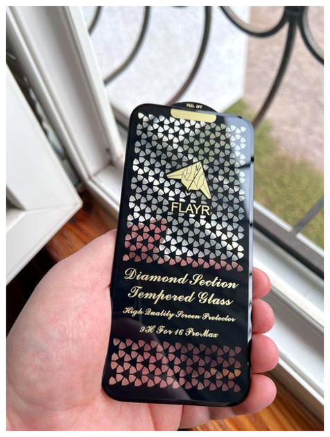 Защитное стекло FLAYR 5D Diamond для iPhone X Xs 11 Pro с рамкой максимальная защита черное SR-547 - изображение 6