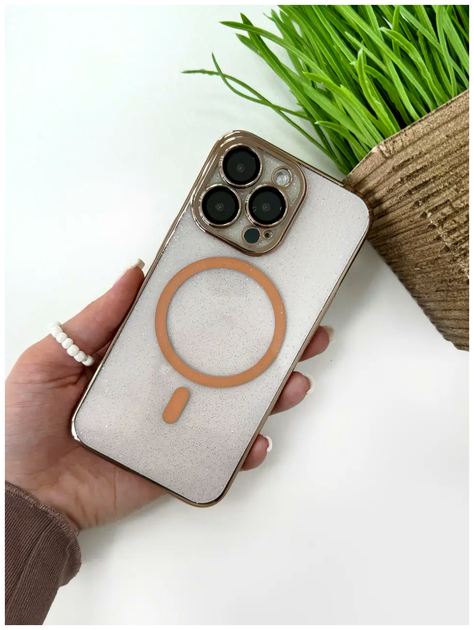 Чехол силиконовый Brilliant MagSafe Case для iPhone 15 Pro Max противоударный с защитой камеры Gold SR-547 - изображение 7