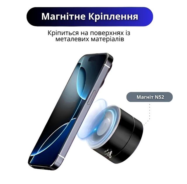 Вакуумний тримач для iPhone 14 Pro Max з MagSafe автомобільне кріплення поворот 360 градусів чорний SR-547 - зображення 4