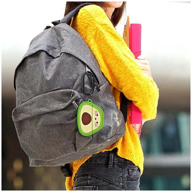 Чехол силиконовый противоударный для AirPods 1 2 Avocado 3D Case защитный зеленый SR-547 - изображение 5