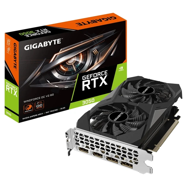 Відеокарта GIGABYTE Nvidia GeForce RTX 3050 6Gb WINDFORCE OC V2 (GV-N3050WF2OCV2-6GD) - Фото 7 Відеокарта GIGABYTE Nvidia GeForce RTX 3050 6Gb WINDFORCE OC V2 (GV-N3050WF2OCV2-6GD) - зображення 7