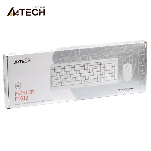 Комплект клавіатура та мишка A4Tech F1512 White - зображення 5