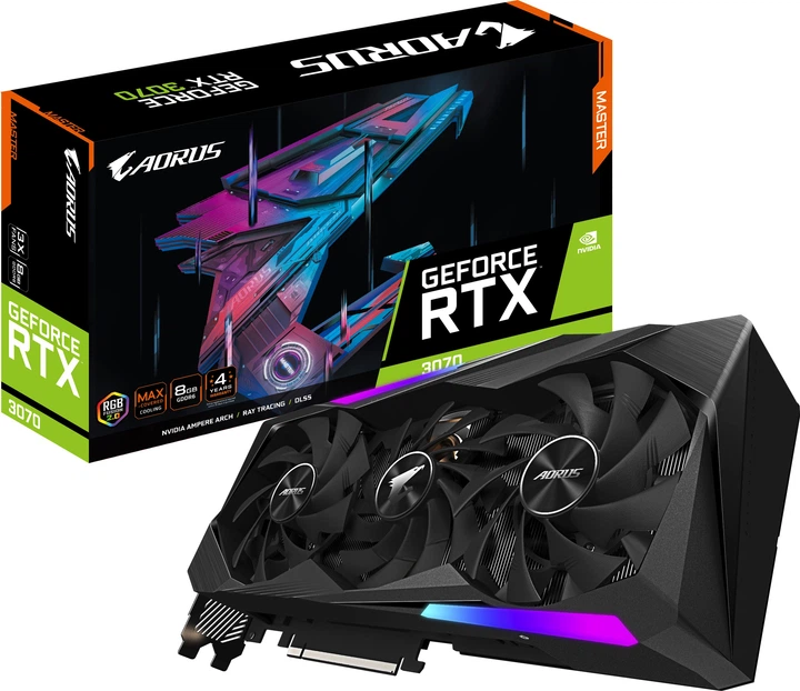 Видеокарта Gigabyte PCI-Ex GeForce RTX 3070 Aorus Master 8GB GDDR6