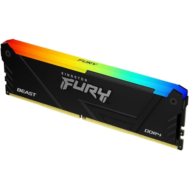 Модуль пам'яті Kingston Fury Beast RGB Black DDR4-3200 16GB CL16-18-18 1.35V - Фото 2 Модуль пам'яті Kingston Fury Beast RGB Black DDR4-3200 16GB CL16-18-18 1.35V - изображение 2