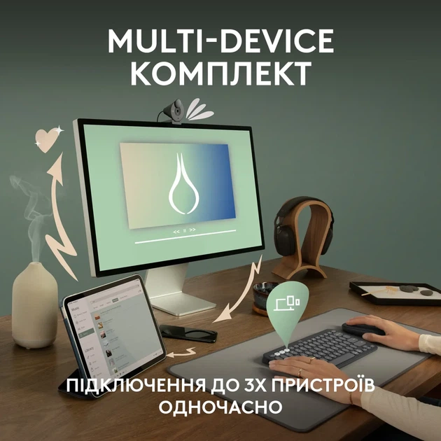 Комплект клавіатура та мишка Logitech Pebble 2 Combo Tonal White UA (920-012240) - зображення 3