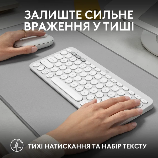 Комплект клавіатура та мишка Logitech Pebble 2 Combo Tonal White UA (920-012240) - зображення 8