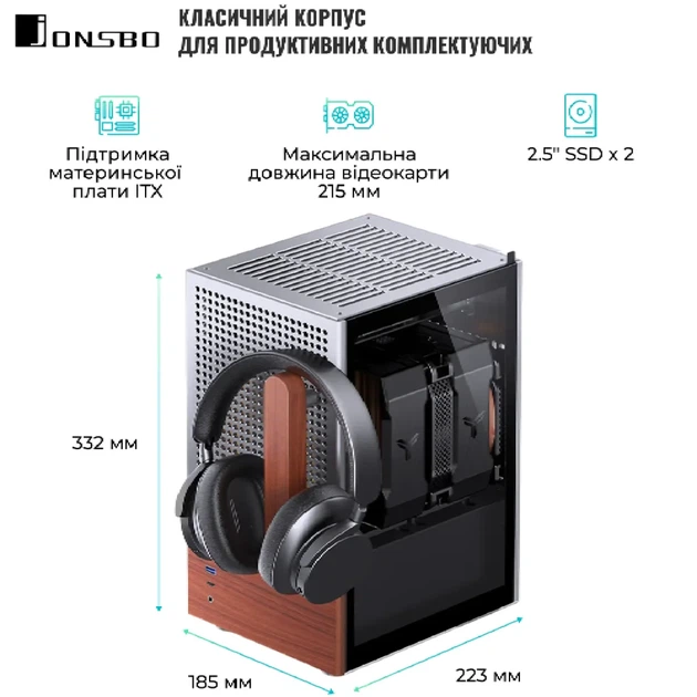 Корпус JONSBO T6 Silver - зображення 7
