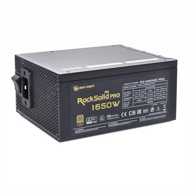Блок живлення High Power Rock Solid Pro 1650W 80+ GOLD (RS-1650GD PRO) - изображение 2