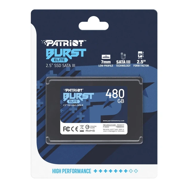 SSD PATRIOT Burst Elite 480GB 2.5' SATA III TLC 3D (PBE480GS25SSDR) - Фото 4 SSD PATRIOT Burst Elite 480GB 2.5' SATA III TLC 3D (PBE480GS25SSDR) - изображение 4