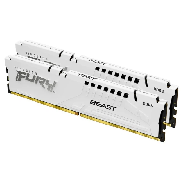 Модуль пам'яті Kingston FURY Beast White DDR5 6400 32GB (2x16GB) CL32-39-39 1.4V EXPO - Фото 1 Модуль пам'яті Kingston FURY Beast White DDR5 6400 32GB (2x16GB) CL32-39-39 1.4V EXPO - изображение 1