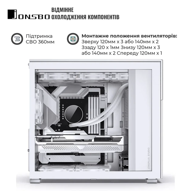 Корпус JONSBO D41 MESH SC White - зображення 3