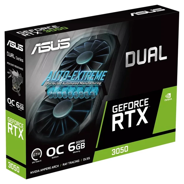 Відеокарта ASUS Nvidia GeForce DUAL-RTX3050-O6G - Фото 9 Відеокарта ASUS Nvidia GeForce DUAL-RTX3050-O6G - зображення 9