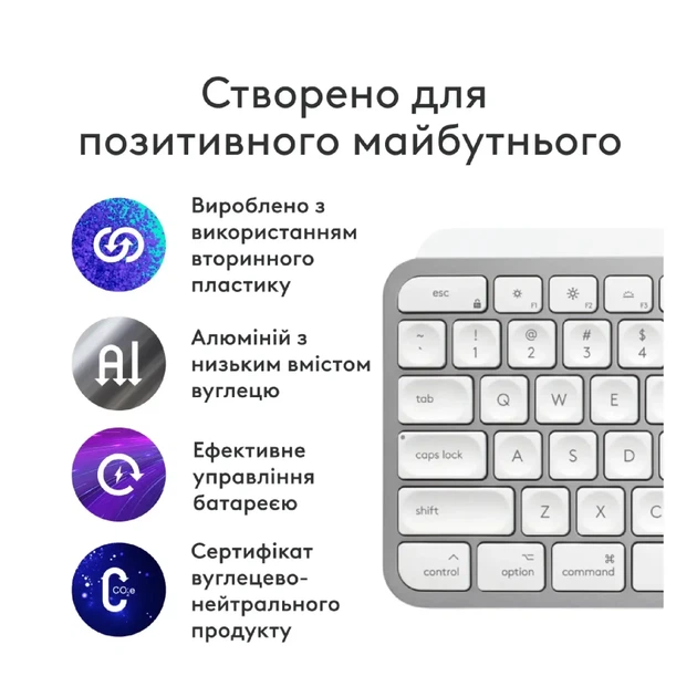 Клавіатура Logitech MX Keys S for Mac Pale Grey (920-011638) - зображення 3