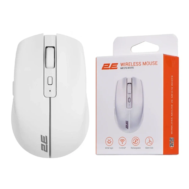 Мишка 2E MF270 Silent Rechargeable Wireless White (2E-MF270WWH) - изображение 7