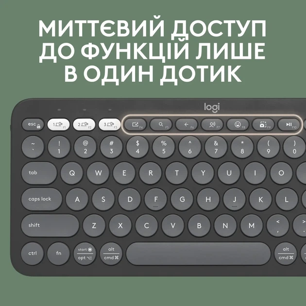 Комплект клавіатура та мишка Logitech Pebble 2 Combo Tonal Graphite UA (920-012239) - Фото 5 Комплект клавіатура та мишка Logitech Pebble 2 Combo Tonal Graphite UA (920-012239) - зображення 5