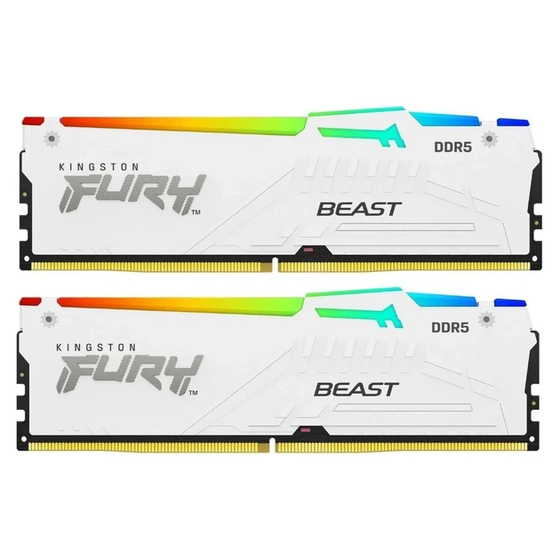 Модуль пам'яті Kingston FURY Beast White RGB DDR5 6400 32GB (2x16GB) CL32-39-39 1.4V EXPO - изображение 2