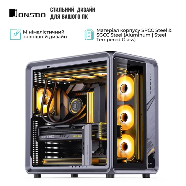 Корпус JONSBO BO400 Gray - зображення 6