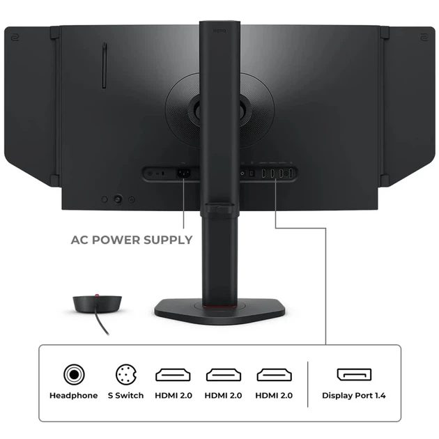 Монітор 24.1' BenQ Zowie XL2566X+ (9H.LMRLB.QBE) 1920x1080 (FHD) TN 400Гц, DyAc 2, HAS, Pivot, HDMI 2.0 x3, DP 1.4 - изображение 7