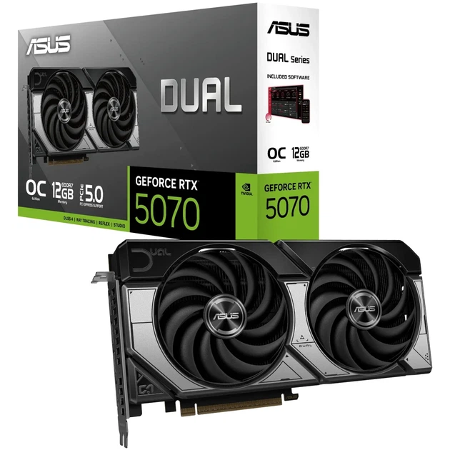Відеокарта ASUS Nvidia GeForce RTX 5070 DUAL OC 12GB (DUAL-RTX5070-O12G) - Фото 7 Відеокарта ASUS Nvidia GeForce RTX 5070 DUAL OC 12GB (DUAL-RTX5070-O12G) - зображення 7