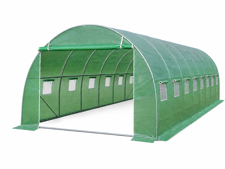 Теплиця Садова Посилена 40 М² 10 × 4 × 2 М 16 Вікон Армована Плівка Uv-4 Оцинкований Каркас 25 Мм Зелена (402874) - зображення 10