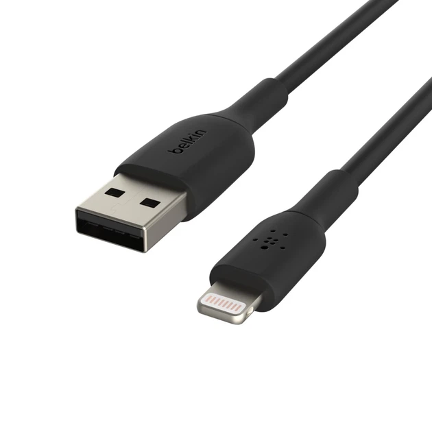 Кабель Belkin USB-A - Lightning PVC Black 1m (CAA001BT1MBK) - Фото 5 Кабель Belkin USB-A - Lightning PVC Black 1m (CAA001BT1MBK) - изображение 5