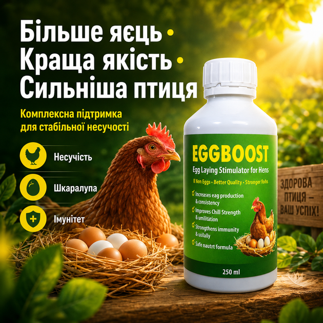 Эффективная добавка в комбикорм для цыплят EggBoost Яйцескость 250 мл Повышение несучести - изображение 10